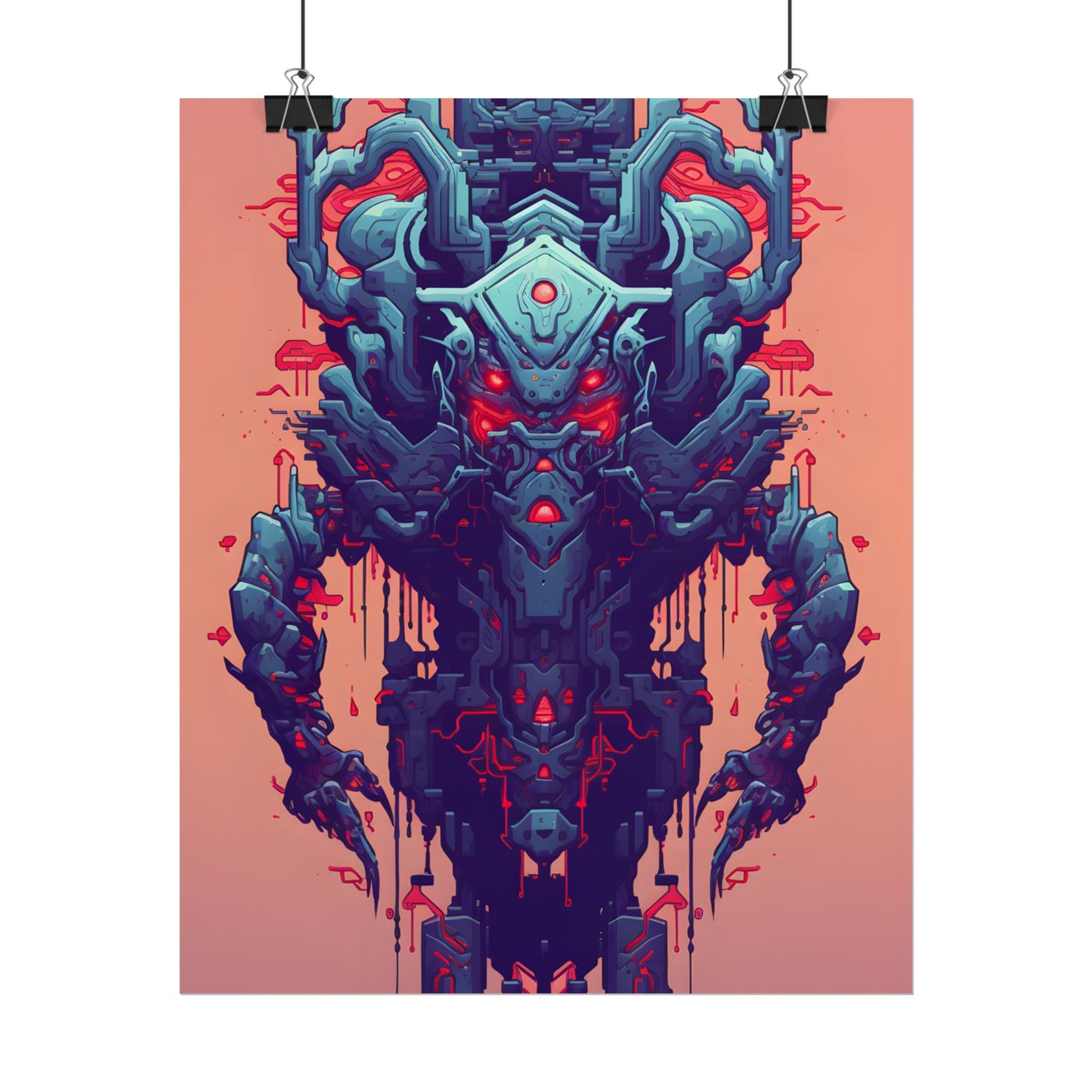 Neon Pixel Pets: Cyberpunk Synthwave Digital Art - Poster