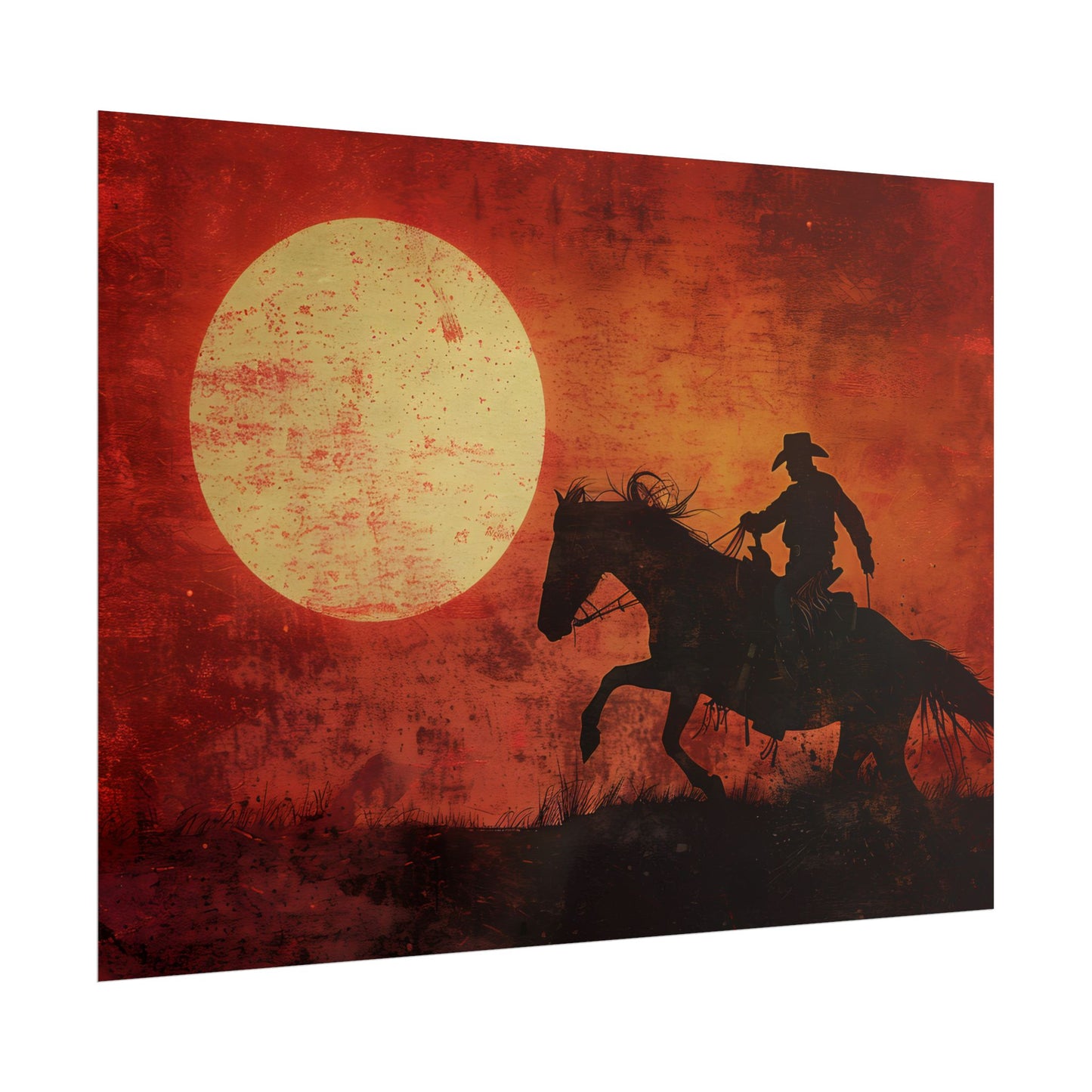 Rodeo Cowboy in Action: Vintage Bronco Ride - Poster