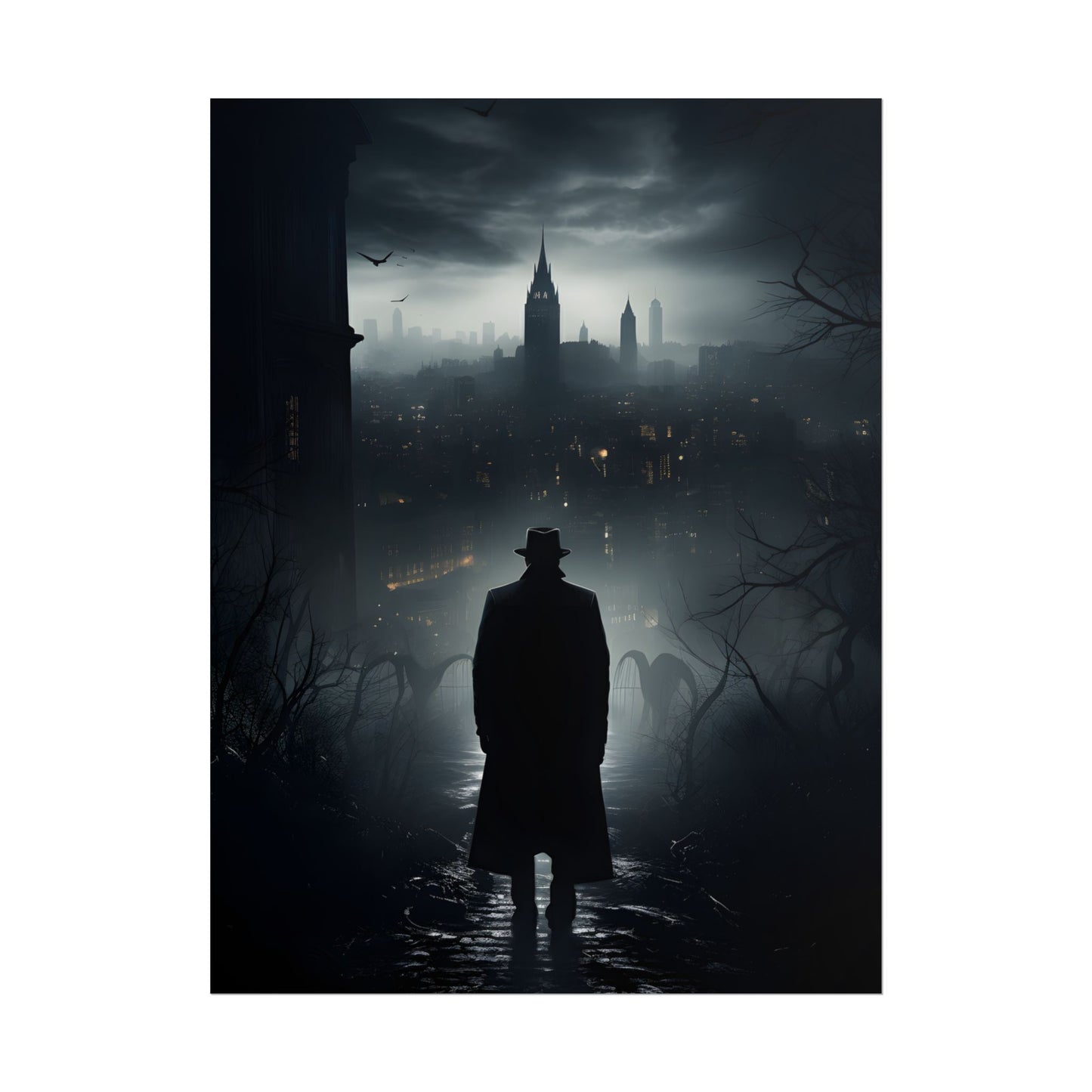 Dark Streets, Hard-Boiled: Urban Fantasy Detective Artwork - Poster