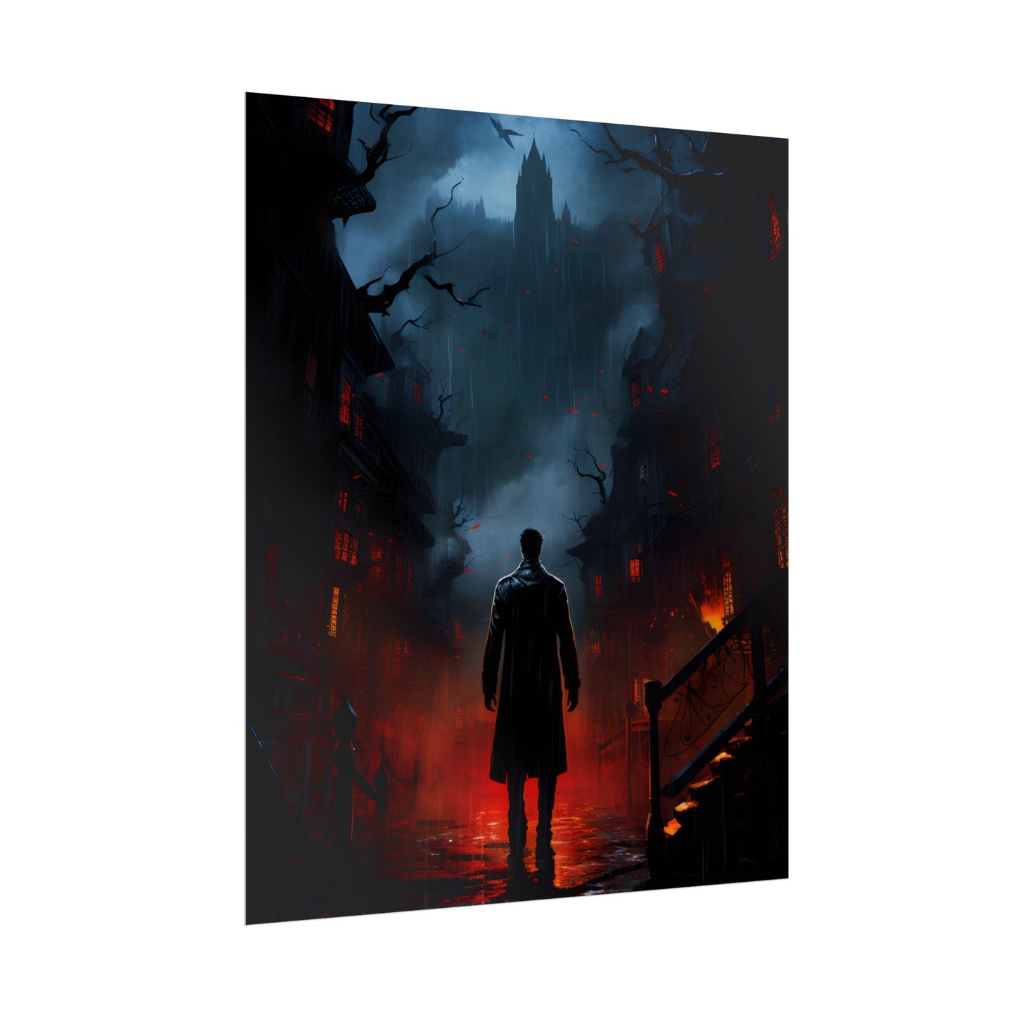 Urban Fantasy Noir: Nighttime Detective Artwork - Poster