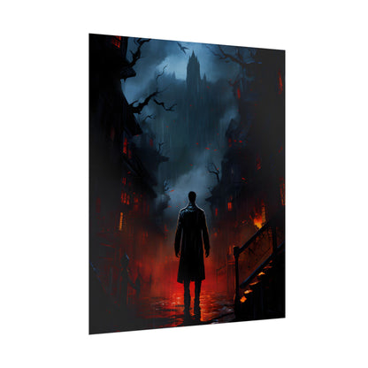 Urban Fantasy Noir: Nighttime Detective Artwork - Poster