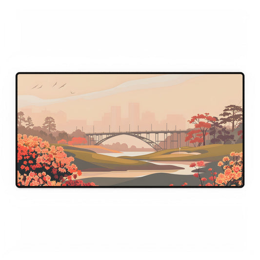 Retro Golf at Augusta: Vintage Illustration - Desk Mat