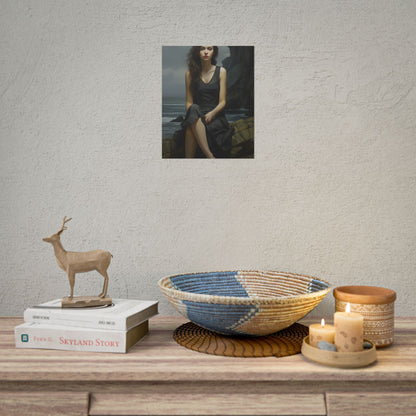 Serene Face with Glasses: Neutral Expression Art - Poster