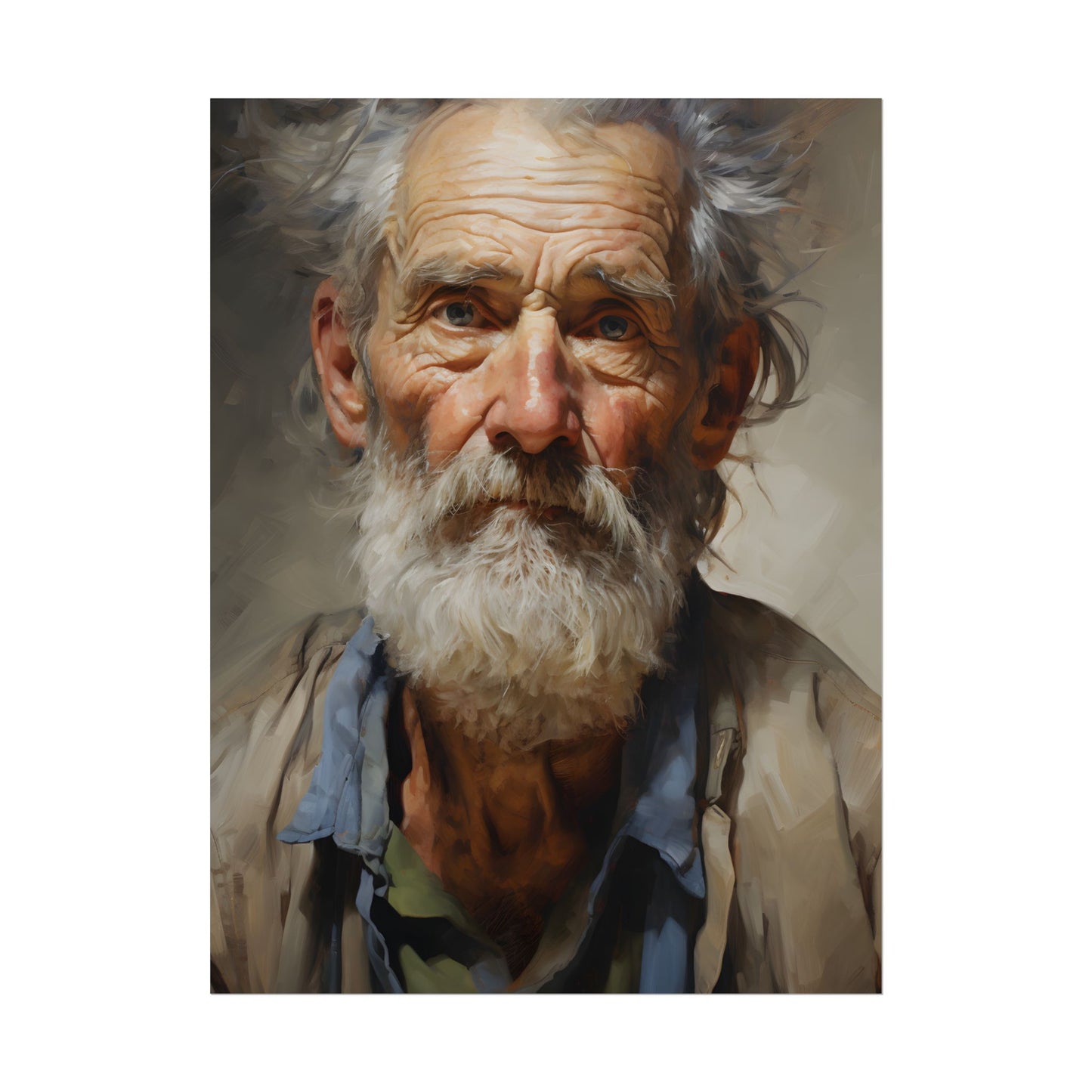 Elderly Wisdom: Portrait of a Timeless Soul - Poster