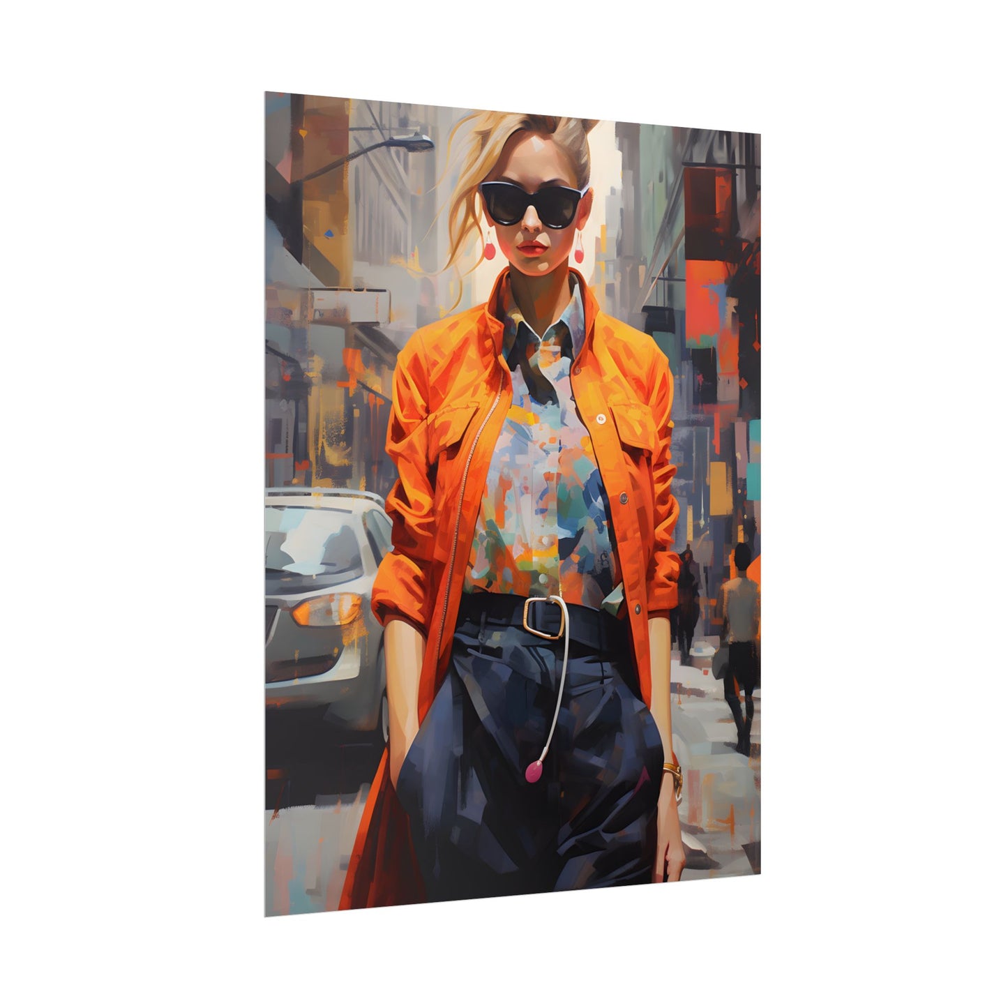 Urban Fashionista: City Chic Digital Artwork - Poster