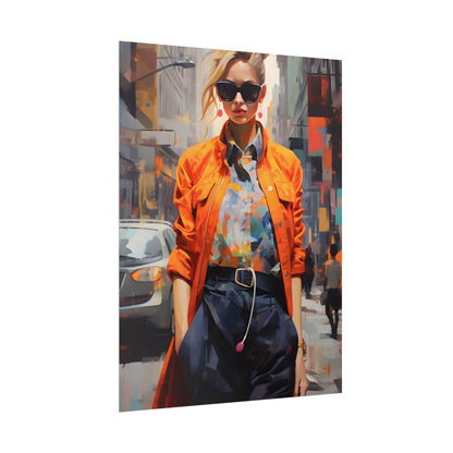 Urban Fashionista: City Chic Digital Artwork - Poster