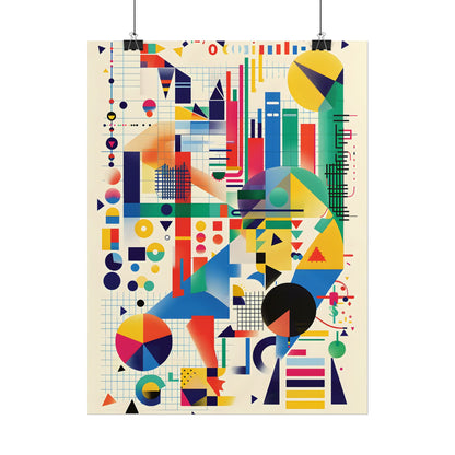 Colorful Educational Artwork: Statistical Illustration - Poster