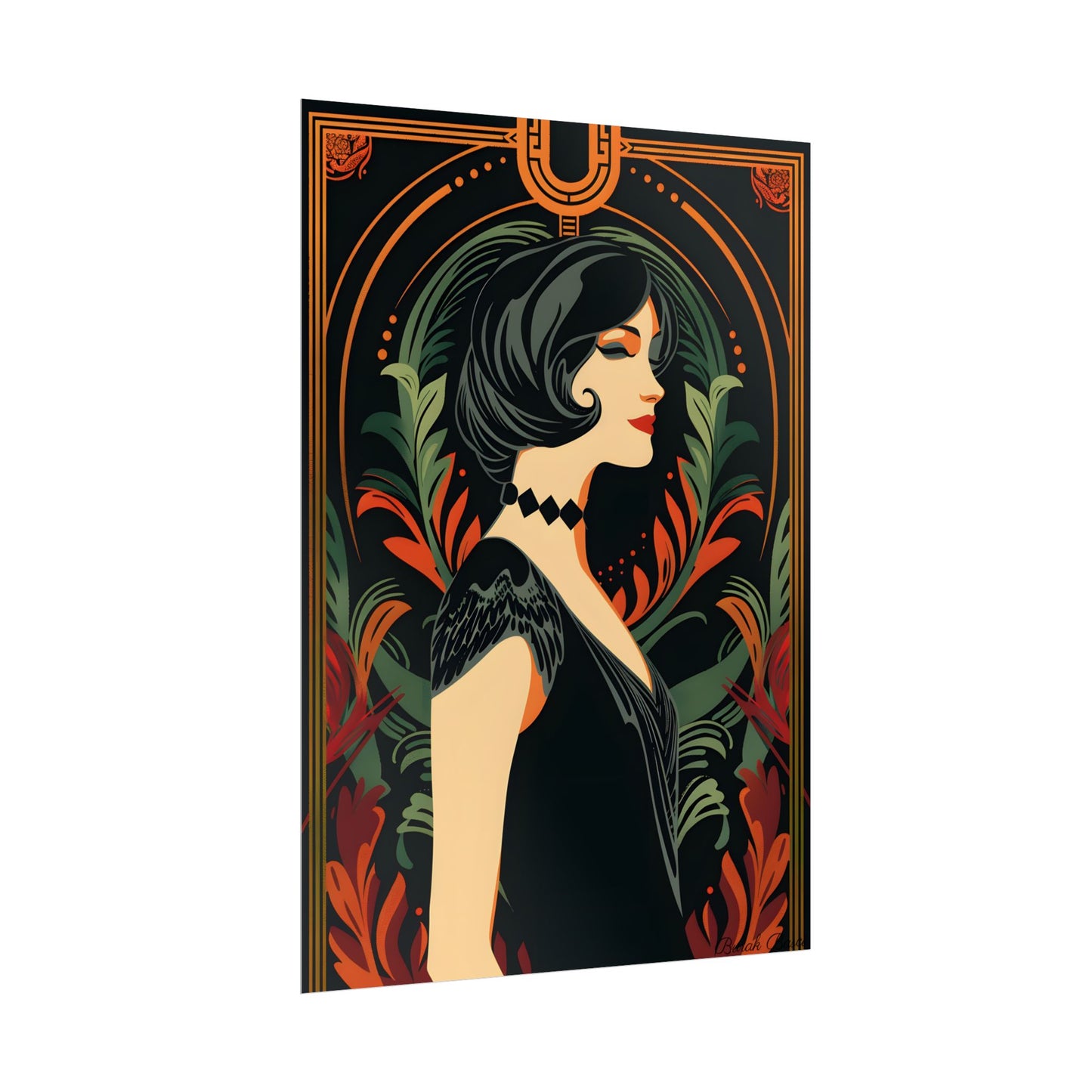 Elegant Vintage Poster: A Woman's Enchanting Presence - Poster