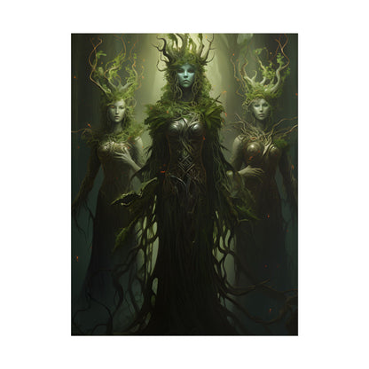 Mystical Forest Guardians: Ancient Tree Spirits Digital Art - Poster