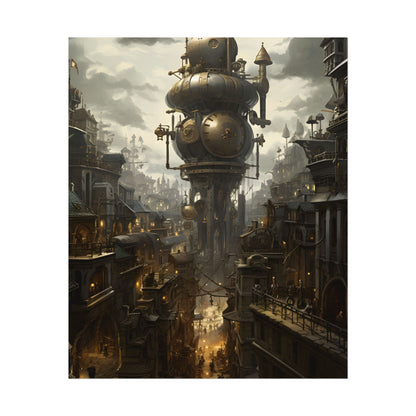 Vibrant Steampunk City: A World of Wonder - Poster
