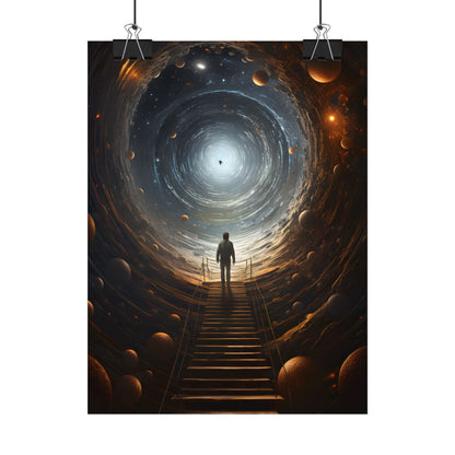 Space-Time Explorer: Intrepid Journey in Black and White - Poster