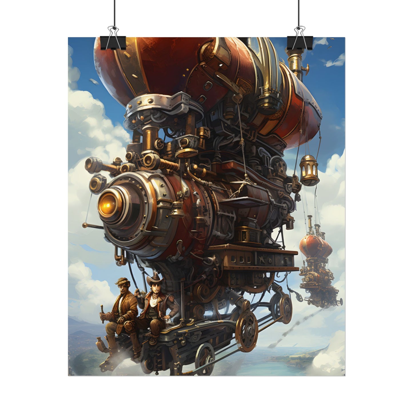 Steam Powered Sky-Liner Thrill Ride: Steampunk Race on Colum - Poster