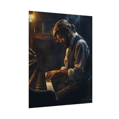 Mysterious Piano Maestro: Musical Artwork - Poster
