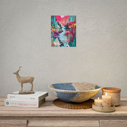 Japanese Paper Quilling Craft: Vibrant Landscape Art - Poster