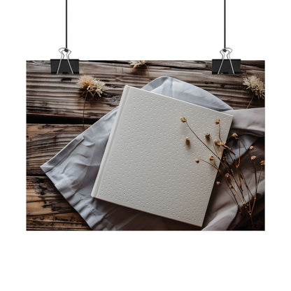 Minimalist Notebook with Embossed Dot Pattern - Poster