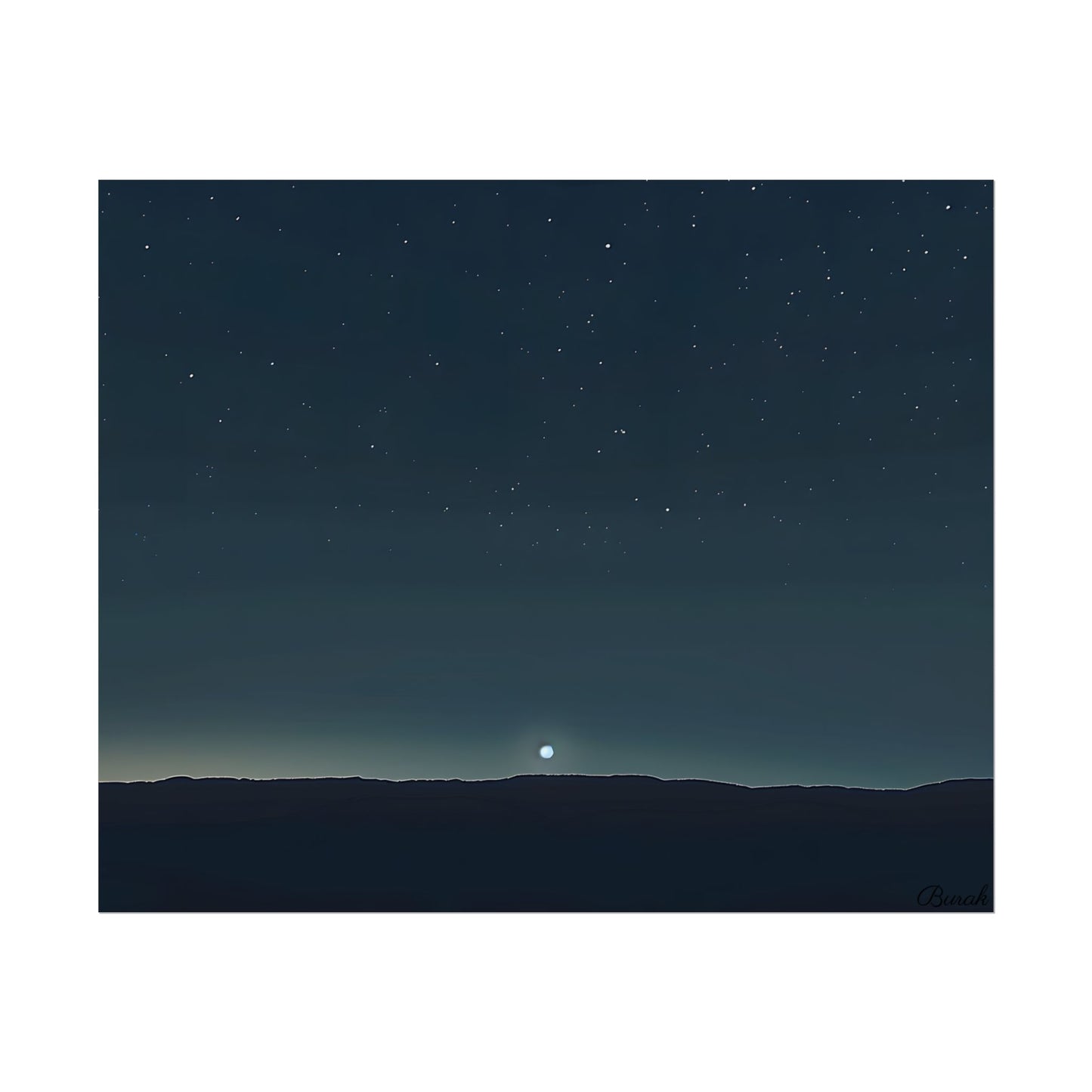 Minimalist Night Sky: Celestial Artwork with Stars and Palette - Poster