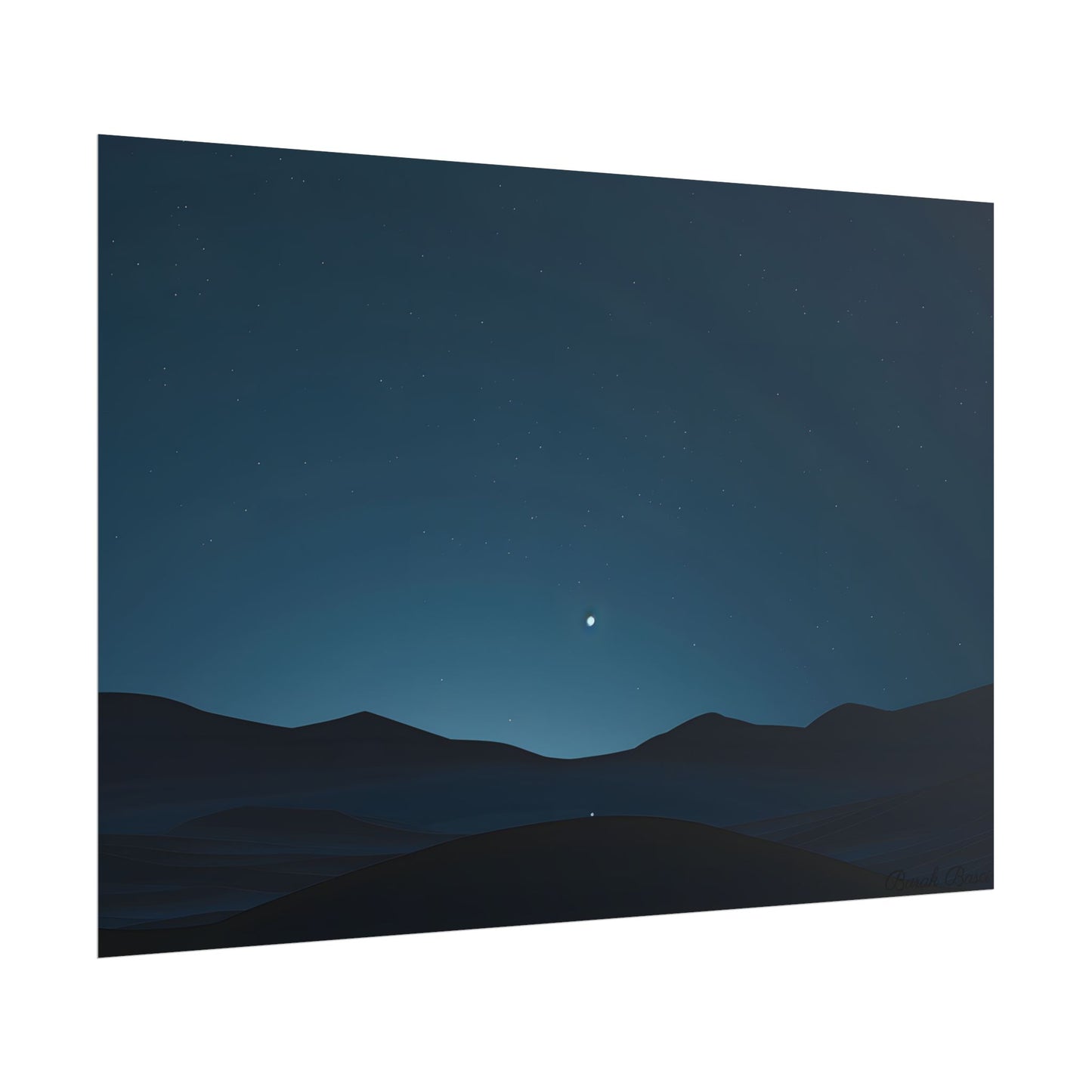 Minimalist Night Sky: Abstract Starry Art - Poster