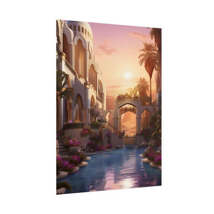 Desert Oasis Serenity: Arabian Nights-Inspired Artwork - Poster