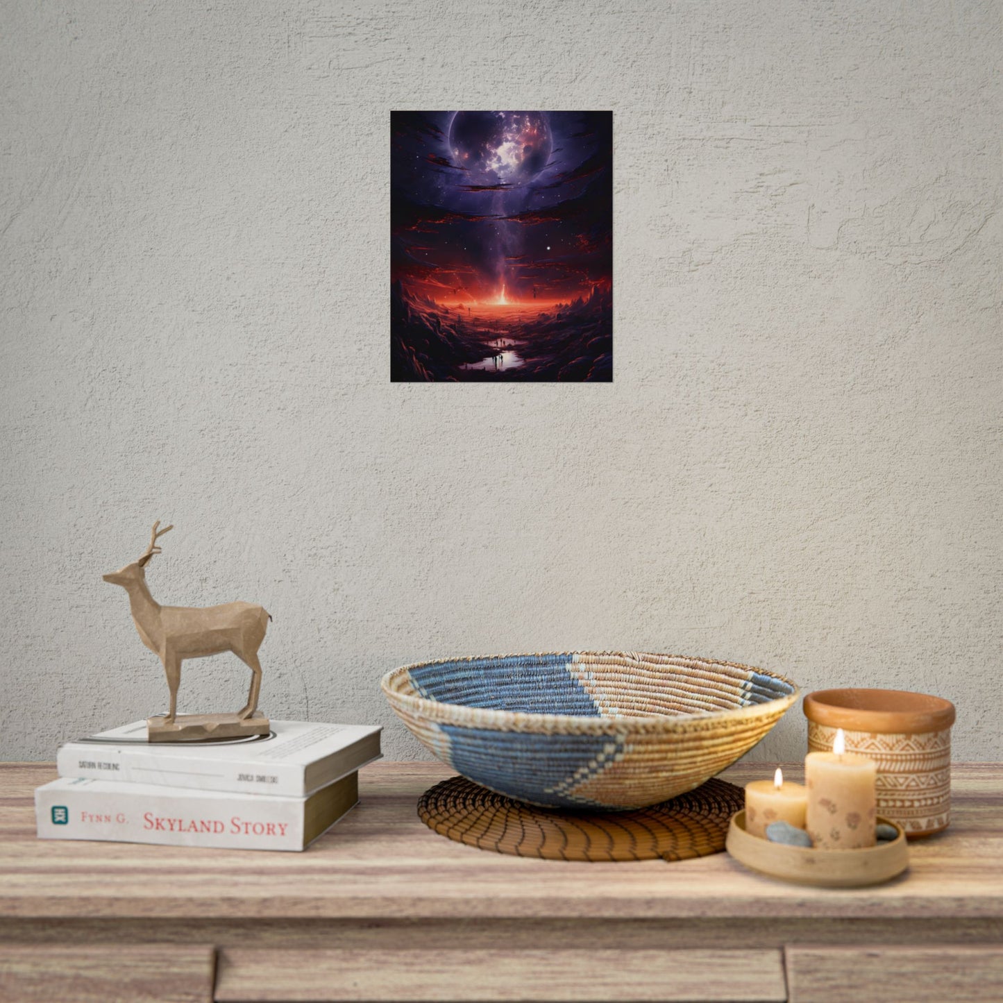 Vivid Black Hole Planet: A Detailed Cosmic Artwork - Poster