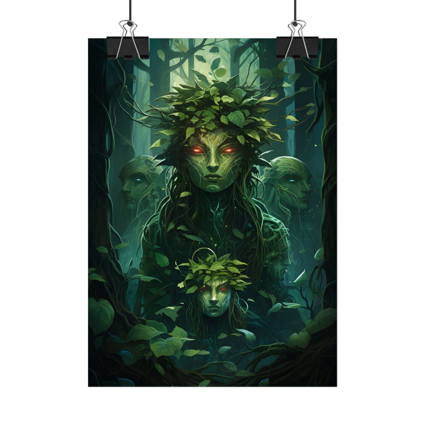 Mystical Forest Guardians: Serene Ancient Tree Spirits - Poster