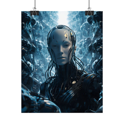 Robot Orchestra Symphony: Futuristic City Digital Art - Poster