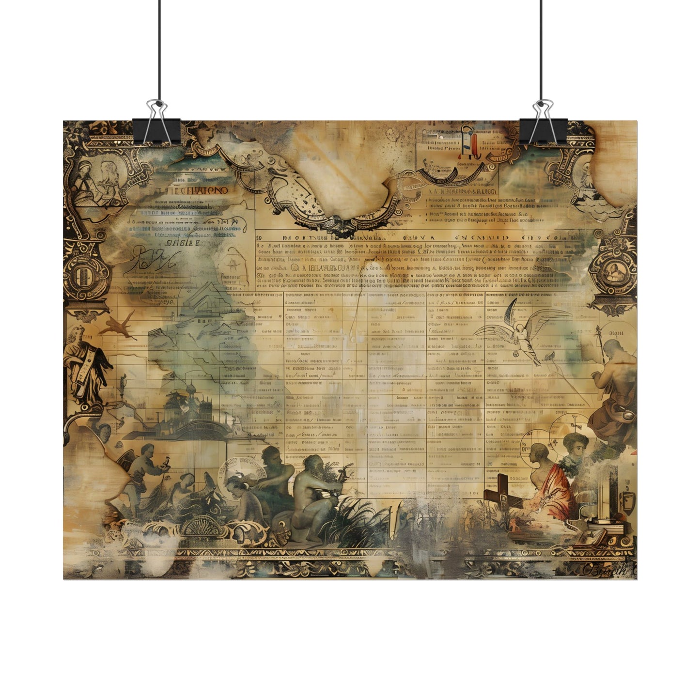 Vintage Biblical Scene: Medieval Art Poster - Poster
