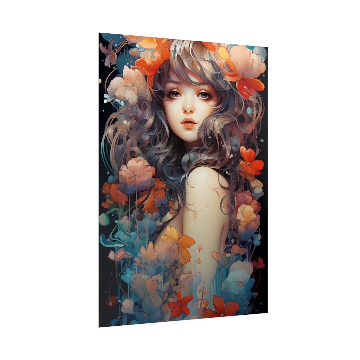 Peaceful River Garden: A Tranquil Landscape with Roses - Poster