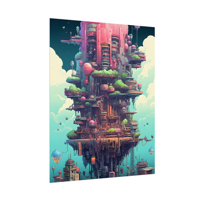Gamified Pixelated Cyber-Pets: Colorful Digital Art - Poster