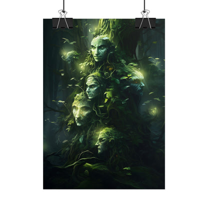 Mystical Morning Guardians: Ancient Forest Spirits - Poster