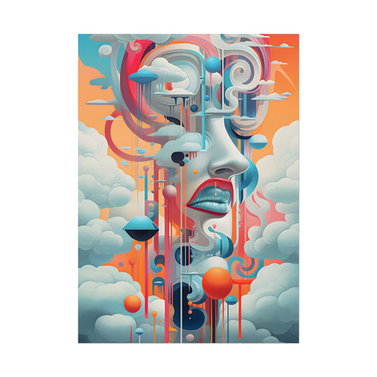 Abstract Digital Art: Dynamic Geometric Dreamspace - Poster