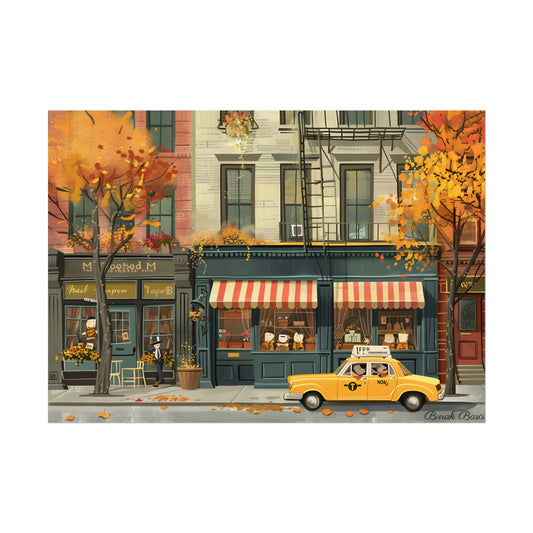 Whimsical Yellow Dreams: Playful Building Digital Art - Poster