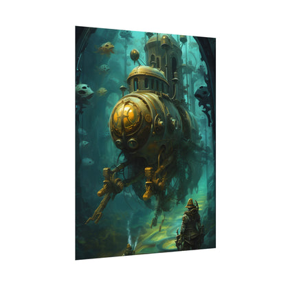 Underwater Steampunk Adventure: A Hero's Quest for Discovery - Poster