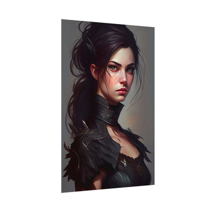 Artistic Female Portrait: Elegant Dress Digital Artwork - Poster