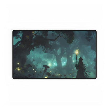 Mystical Forest Sanctuary: Ancient Secrets Revealed - Desk Mat
