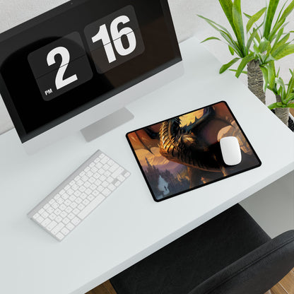 Fantasy Dragon's Intense Lair: Majestic Guardian at Rest - Desk Mat