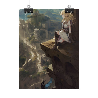 Dramatic Anime Female Portrait: Exclusive Artwork - Poster