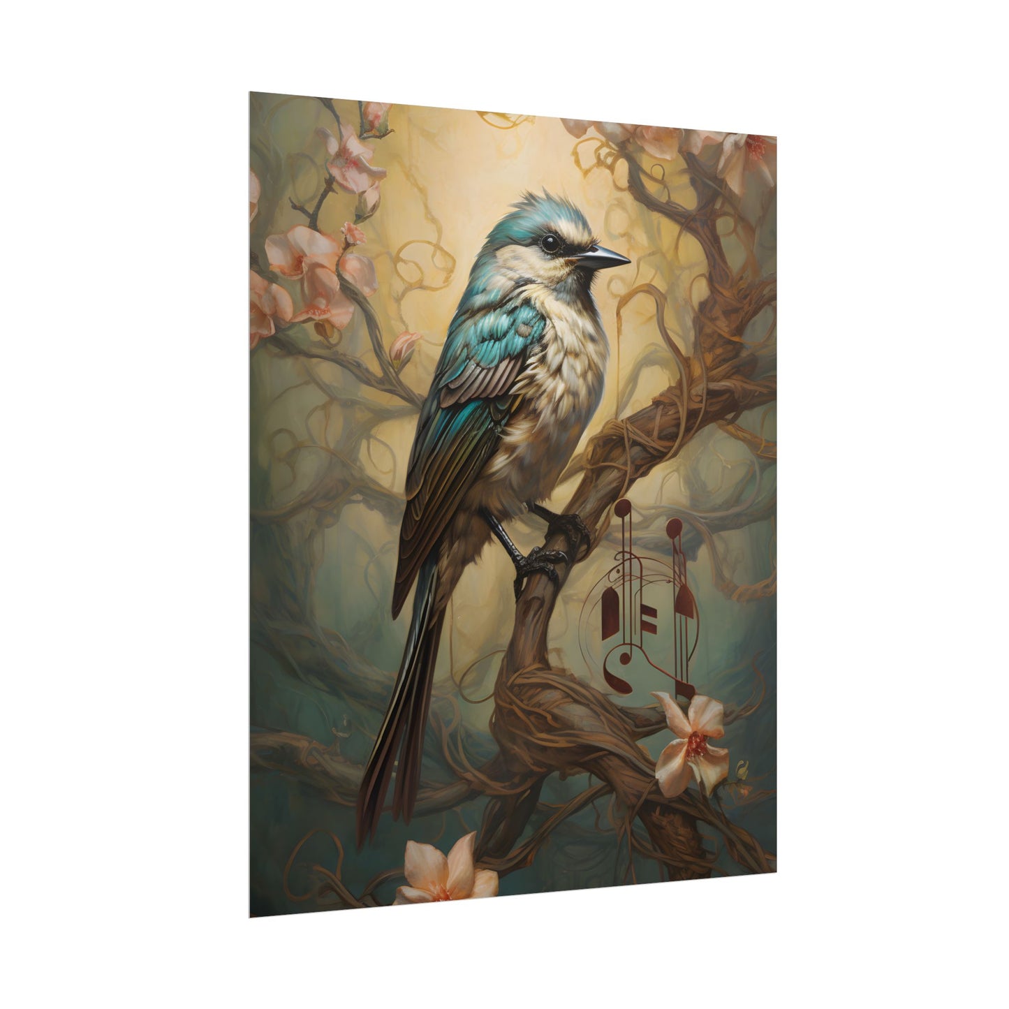 Blue Beauty: A Majestic Songbird in Nature - Poster