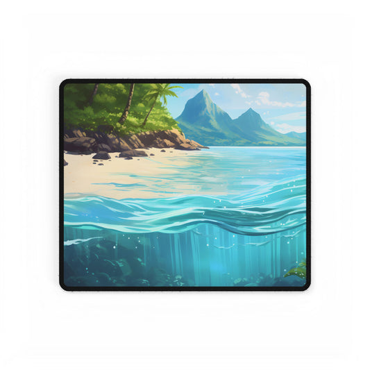 Tropical Paradise: Serene Island Getaway - Desk Mat