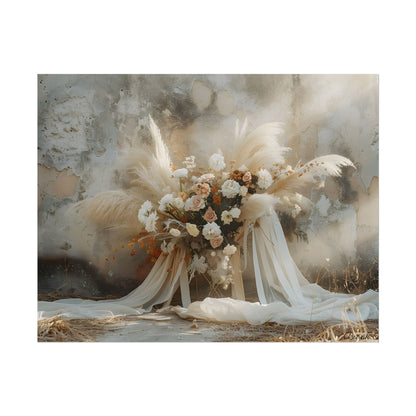 Whimsical Floral Bloom: Pampas Grass Artwork - Poster