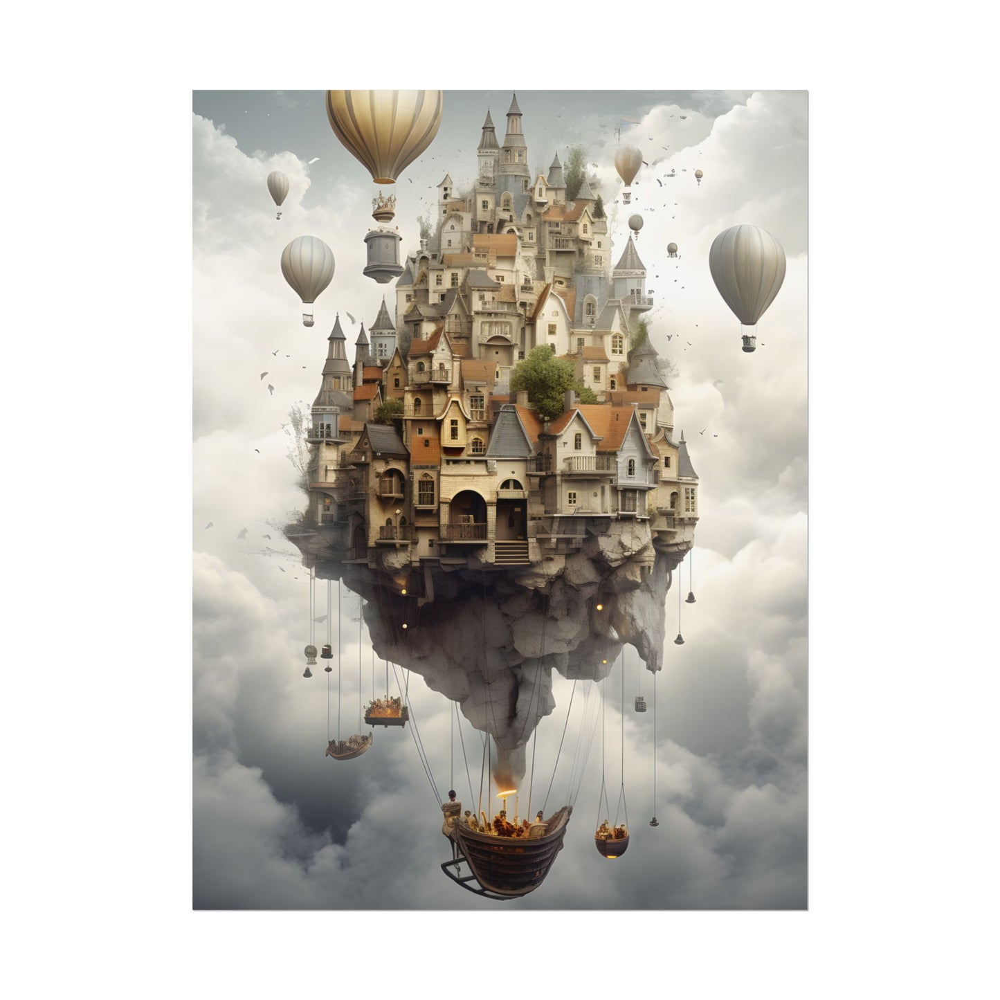 Casual Portrait: Soft Lighting and Light Blue Background - Poster