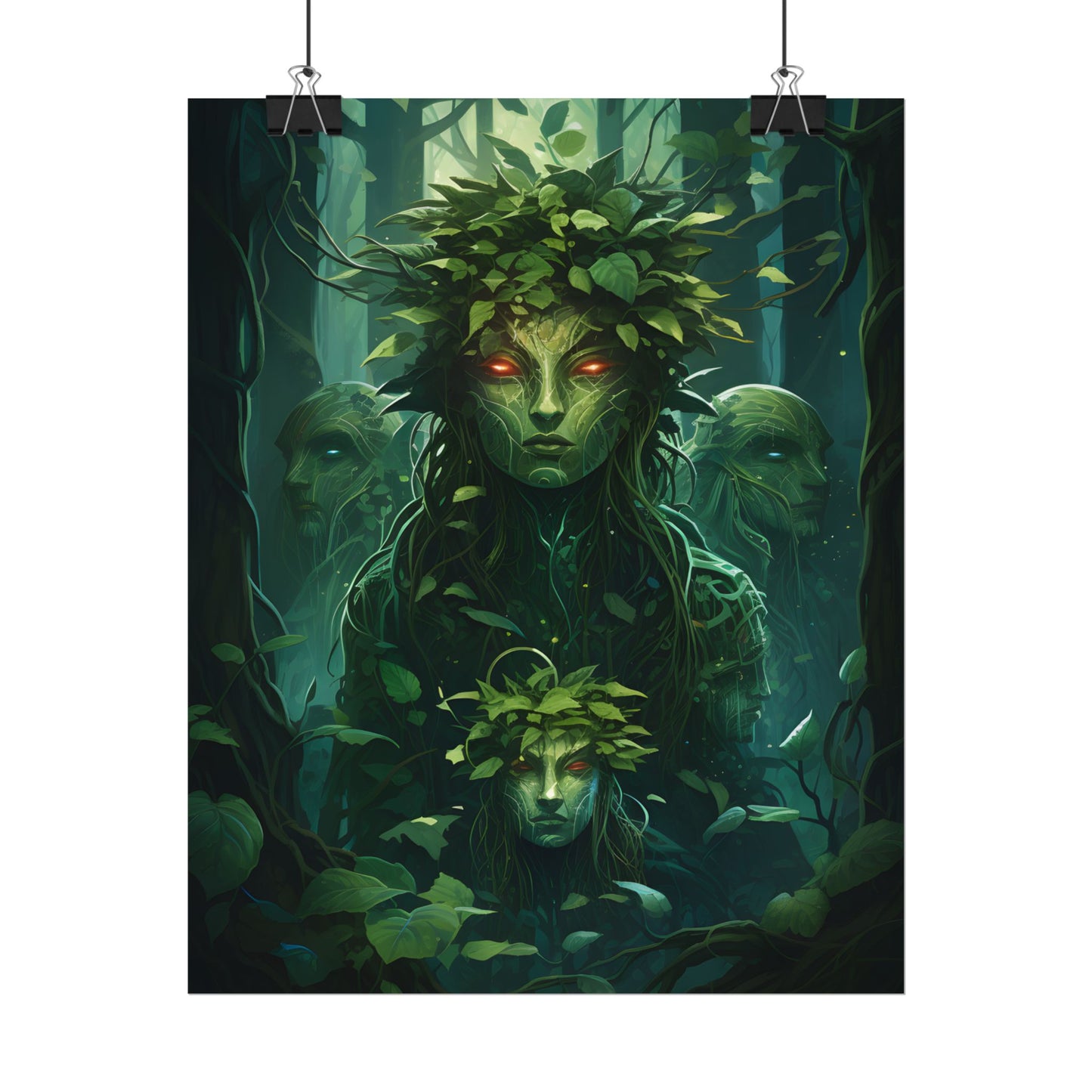 Mystical Forest Guardians: Serene Ancient Tree Spirits - Poster