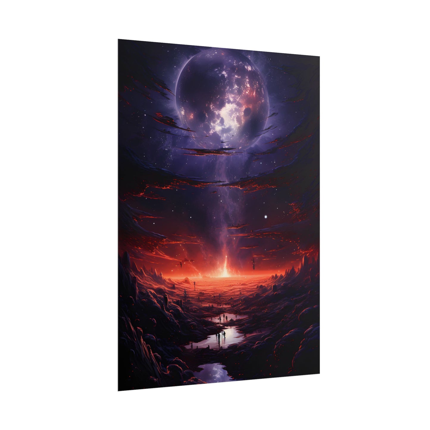 Vivid Black Hole Planet: A Detailed Cosmic Artwork - Poster
