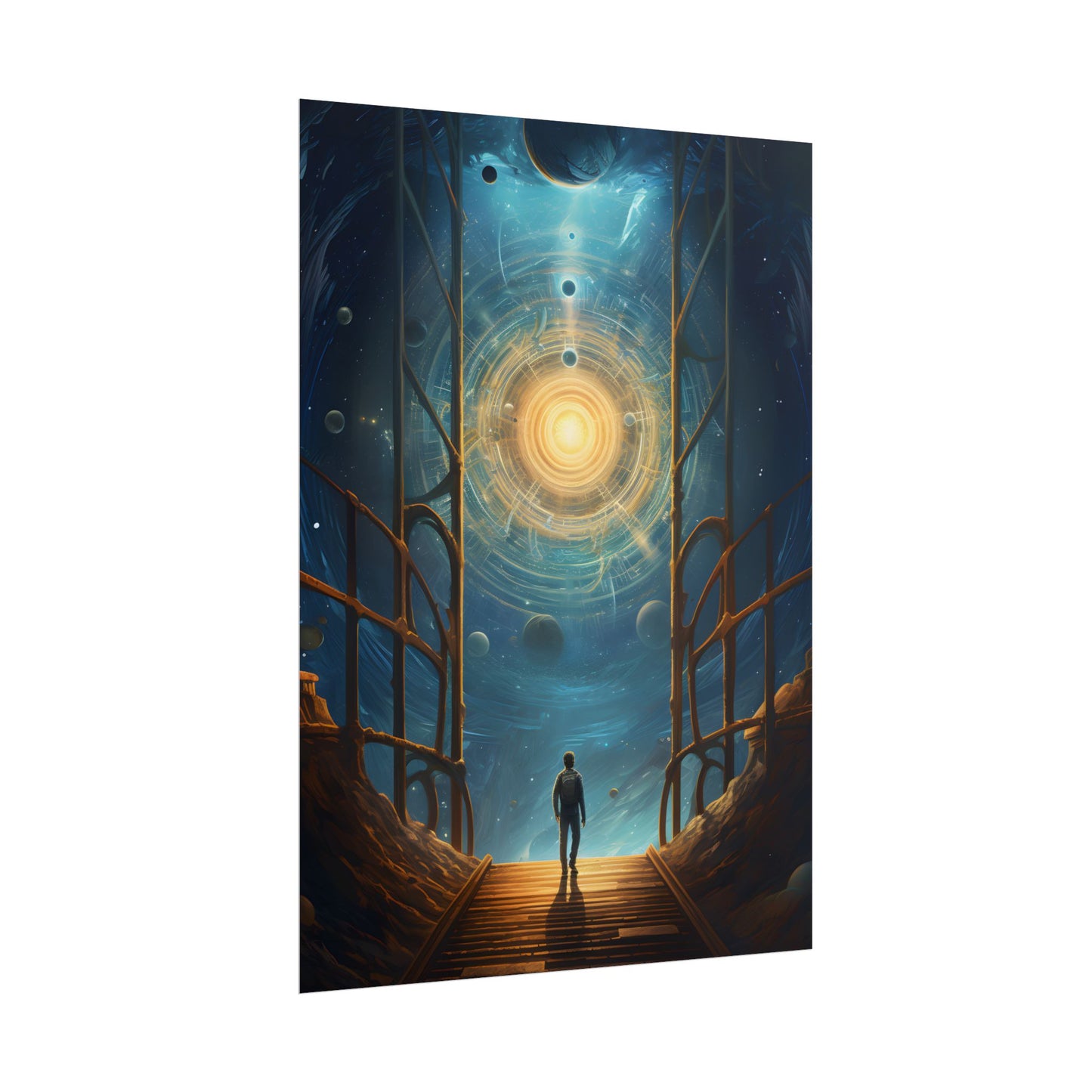 Space Explorer's Journey: Sleek Spacecraft in Stellar Odyssey - Poster