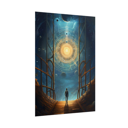 Space Explorer's Journey: Sleek Spacecraft in Stellar Odyssey - Poster