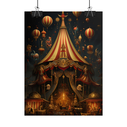 Whimsical Clockwork Circus: Fantastical Art with Vibrant Details - Poster