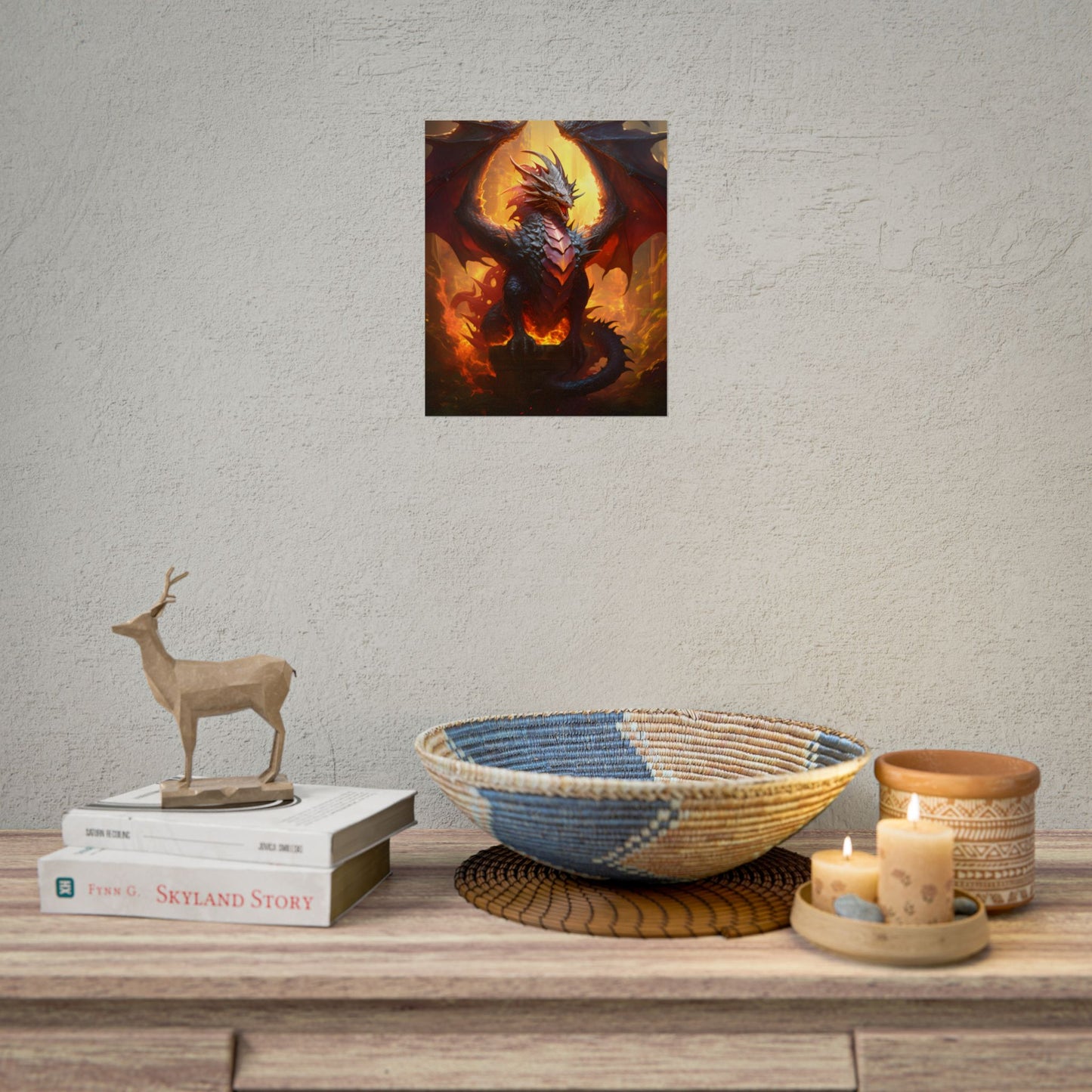 Fantasy Dragon's Treasure Hoard: Ancient Artwork - Poster