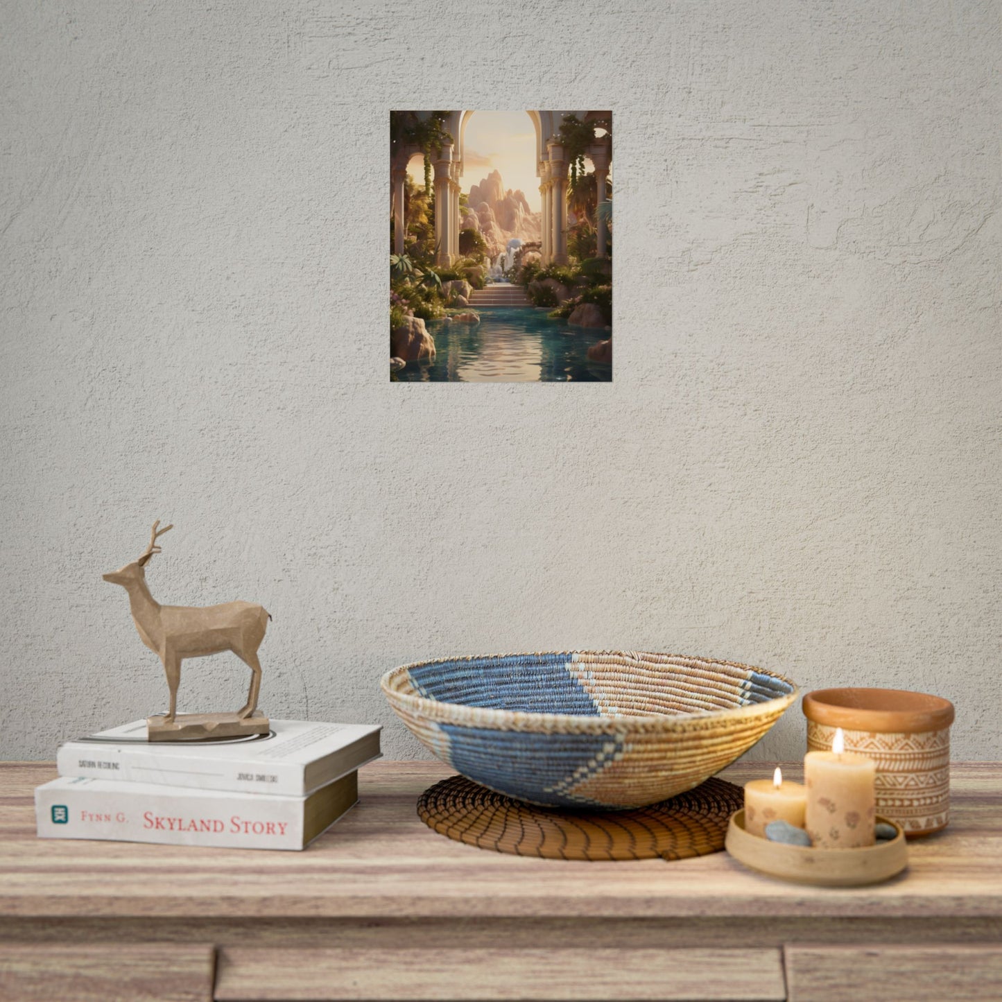 Desert Oasis: Arabian Nights-Inspired Artwork at Golden Hour - Poster