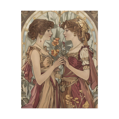 Middle Eastern Floral Beauty: Traditional Attire Digital Art - Poster