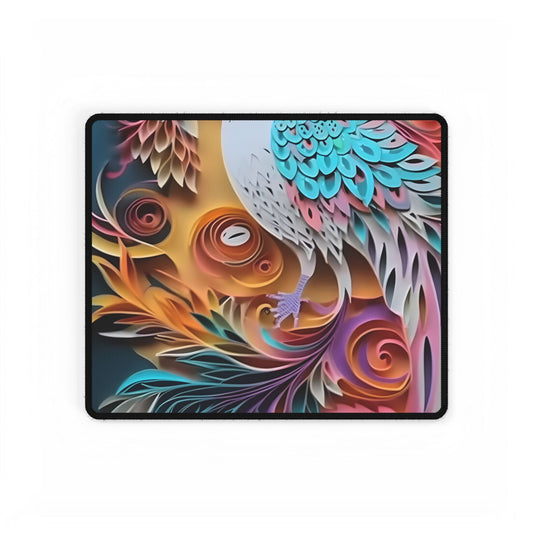 Vibrant Beach Paradise: Paper Quilling Artwork - Desk Mat