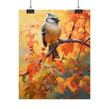 Vibrant Oak Branch: Oil Painting of Nature's Serenity - Poster